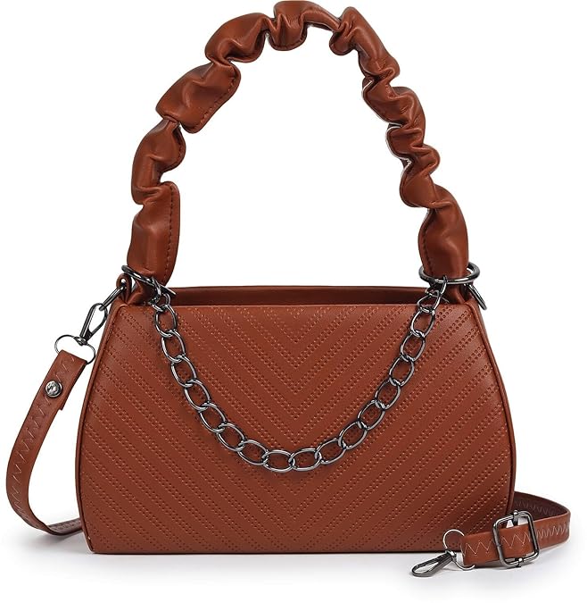Stylish Textured Handbag with Sling | Premium Women Shoulder Bag (23x15x10 cm)