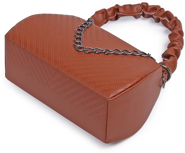 Stylish Textured Handbag with Sling | Premium Women Shoulder Bag (23x15x10 cm)