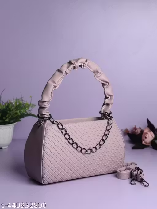 Stylish Textured Handbag with Sling | Premium Women Shoulder Bag (23x15x10 cm)
