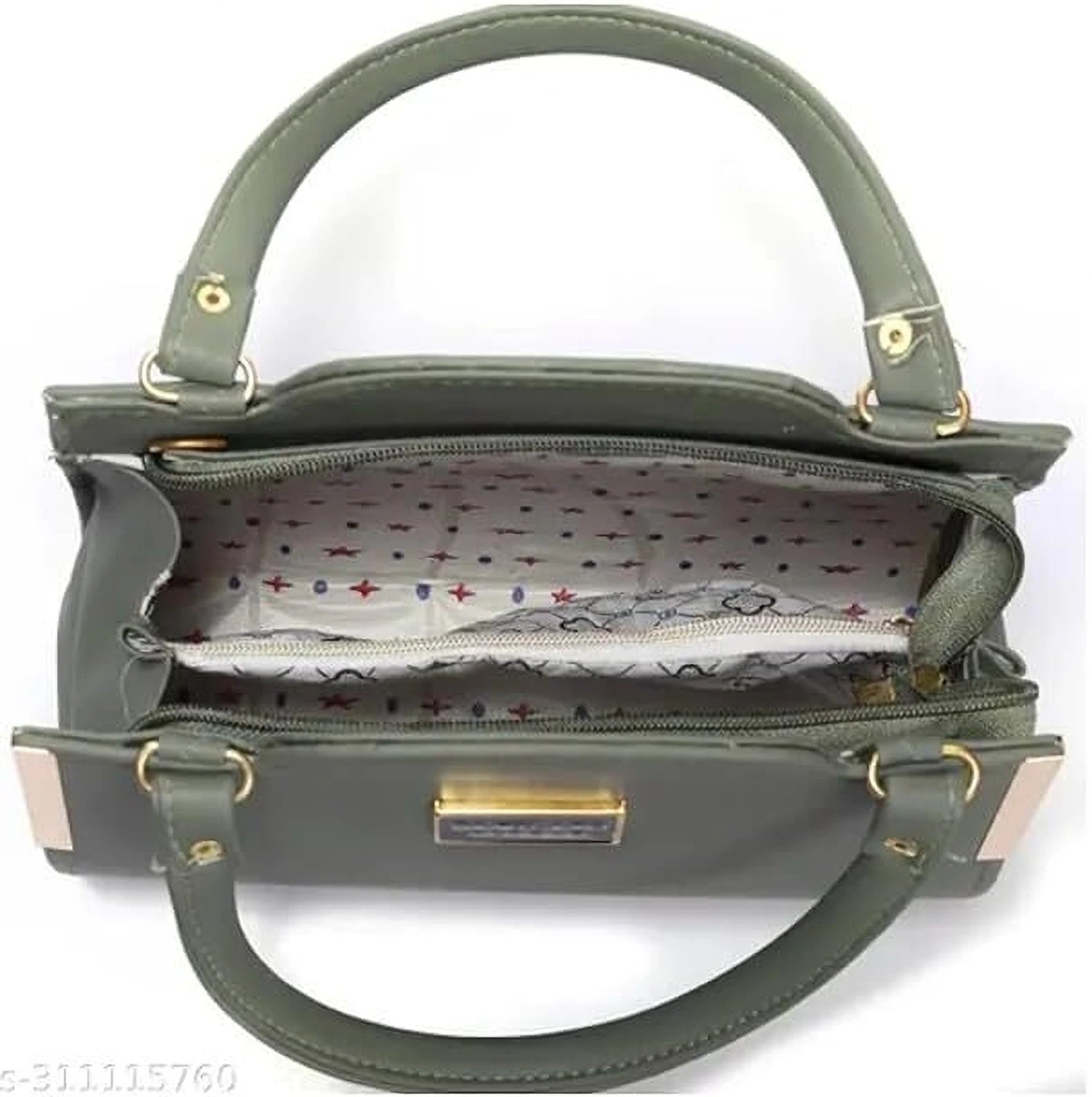 Stylish Green Handbag with Top Handle & Sling Strap