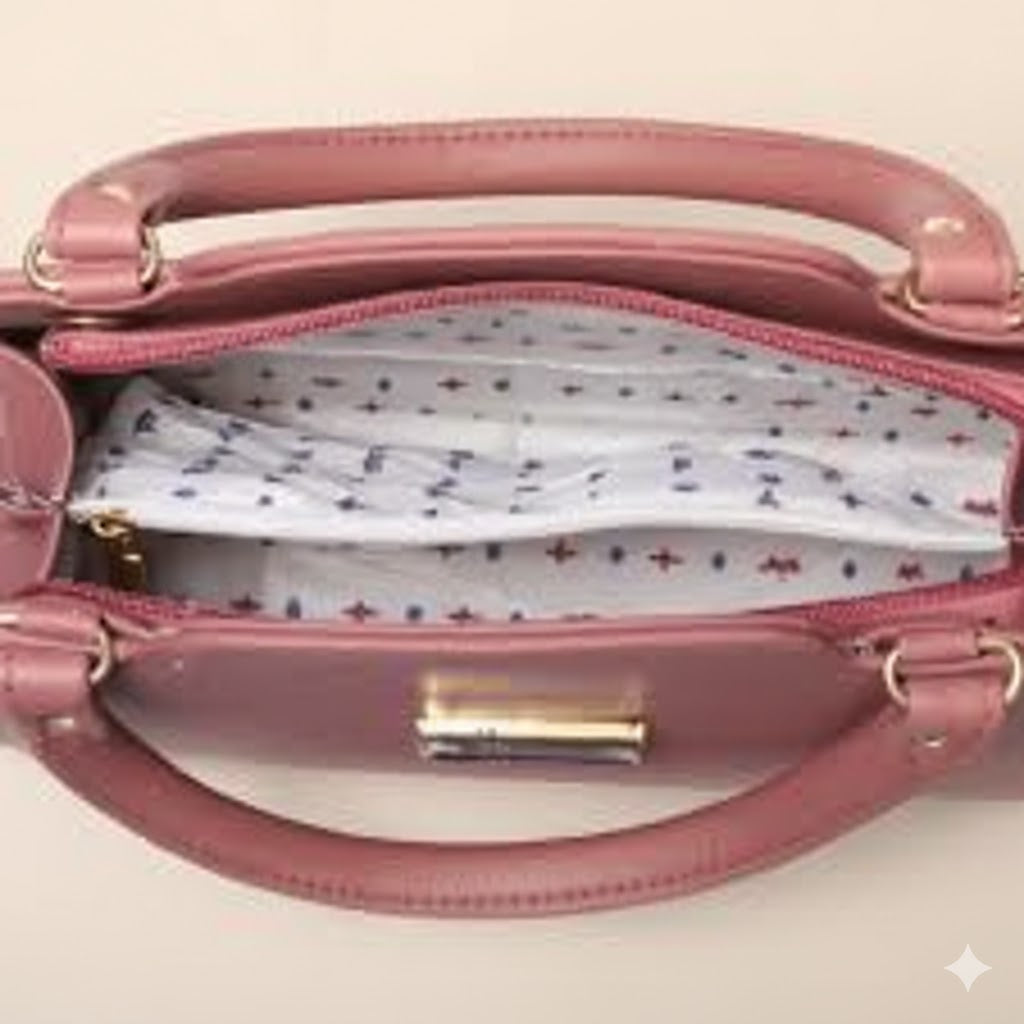 Stylish Pink  Handbag with Top Handle & Sling Strap