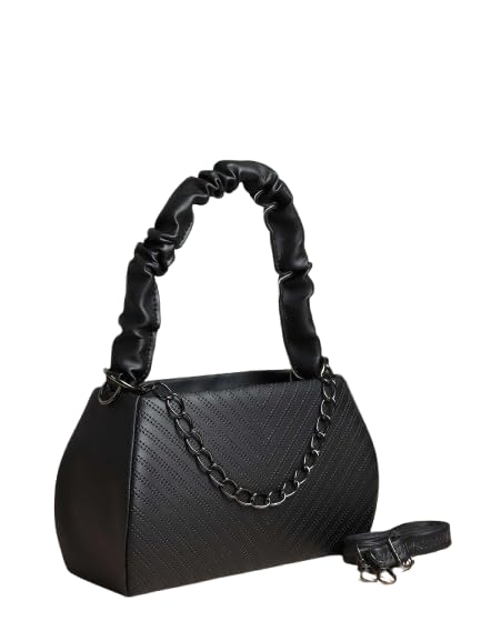 Stylish Textured Handbag with Sling | Premium Women Shoulder Bag (23x15x10 cm