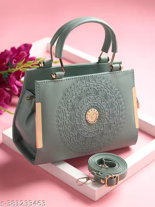 Designer Embossed Handbag with Sling | Premium Women Shoulder Bag (22x15x10 cm)