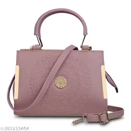 Designer Embossed Handbag with Sling | Premium Women Shoulder Bag (22x15x10 cm)