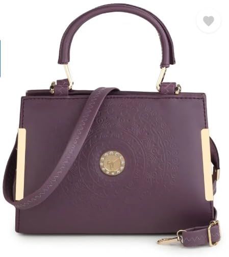 Designer Embossed Handbag with Sling | Premium Women Shoulder Bag (22x15x10 cm)