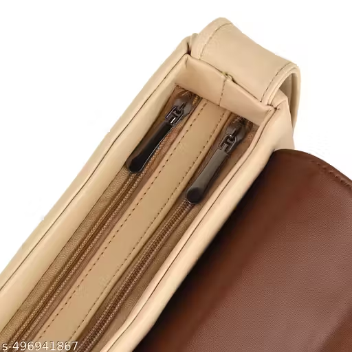 Premium Dual Tone Handbag for Women | Brown & Beige Designer Sling Bag (22x15x10 cm)