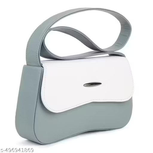 Stylish Dual Tone Sling Handbag for Women | White & Mint Green Shoulder Bag (22x15x10 cm)