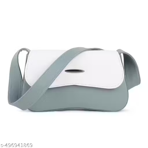 Stylish Dual Tone Sling Handbag for Women | White & Mint Green Shoulder Bag (22x15x10 cm)