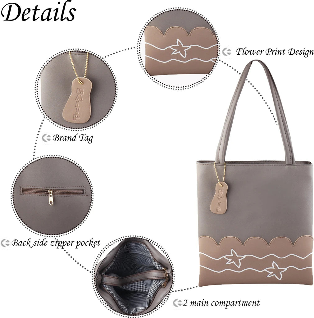 Large Stylish Tote Handbag for Women | Premium Shoulder Bag (32x35x4 cm)