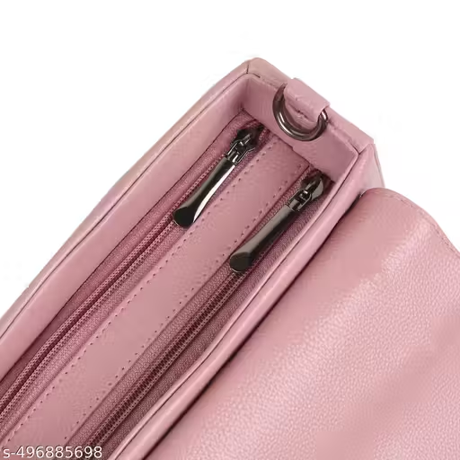 Stylish Pink Handbag with Sling & Circular Lock | Women Shoulder Bag (22x15x10 cm)