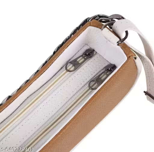 Stylish Brown Mini Handbag with Chain Detail | Women Sling Bag (18x13x10 cm)
