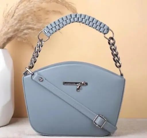 Stylish Grey Handbag with Sling | Premium Women Shoulder Bag (20x15x10 cm)
