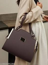 Stylish Brown Handbag with Top Handle & Sling Strap