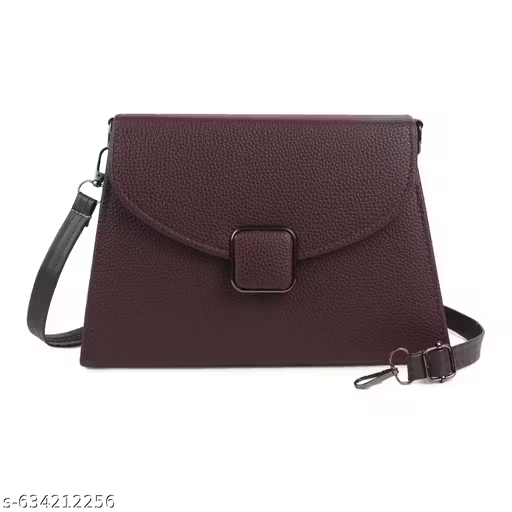 Elegant brown Handbag with Sling | Stylish Women Shoulder Bag (22x15x10 cm)
