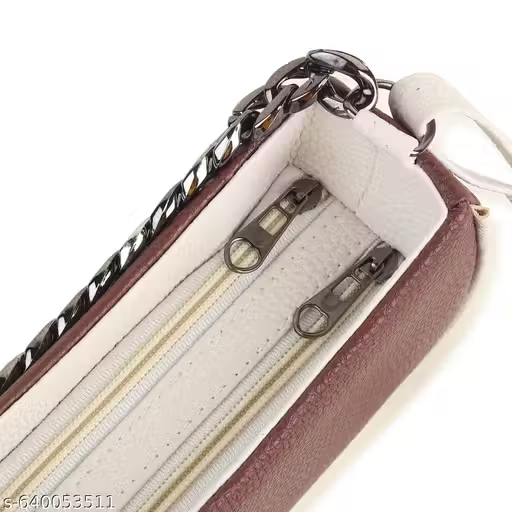 Stylish Brown Mini Handbag with Chain Detail | Women Sling Bag (18x13x10 cm)