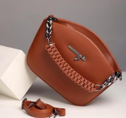 Stylish Brown Handbag with Sling | Premium Women Shoulder Bag (20x15x10 cm)