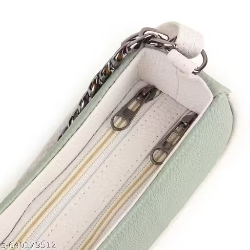 Stylish Green Mini Handbag with Chain Detail | Women Sling Bag (18x13x10 cm)