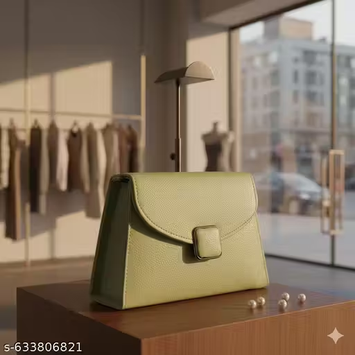 Elegant GREEN Handbag with Sling | Stylish Women Shoulder Bag (22x15x10 cm)