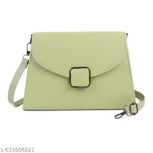 Elegant GREEN Handbag with Sling | Stylish Women Shoulder Bag (22x15x10 cm)