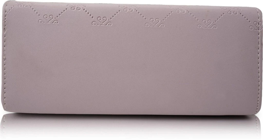 Elegant Lavender Sling Handbag for Women | Golden Handle | Self Print | 10x8x4 Inch | Dual Partition with Zip Pocket