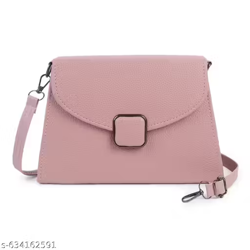 Elegant Pink Handbag with Sling | Stylish Women Shoulder Bag (22x15x10 cm)