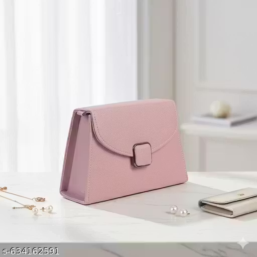 Elegant Pink Handbag with Sling | Stylish Women Shoulder Bag (22x15x10 cm)