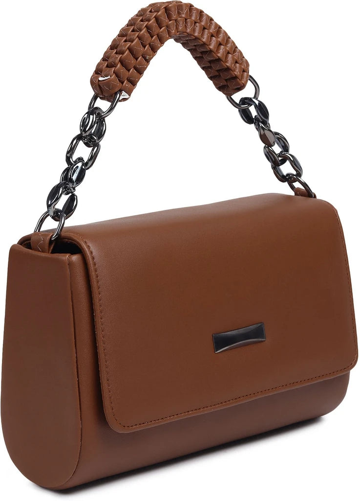 Premium Tan Handbag with Sling | Stylish Women Shoulder Bag (22x15x10 cm)