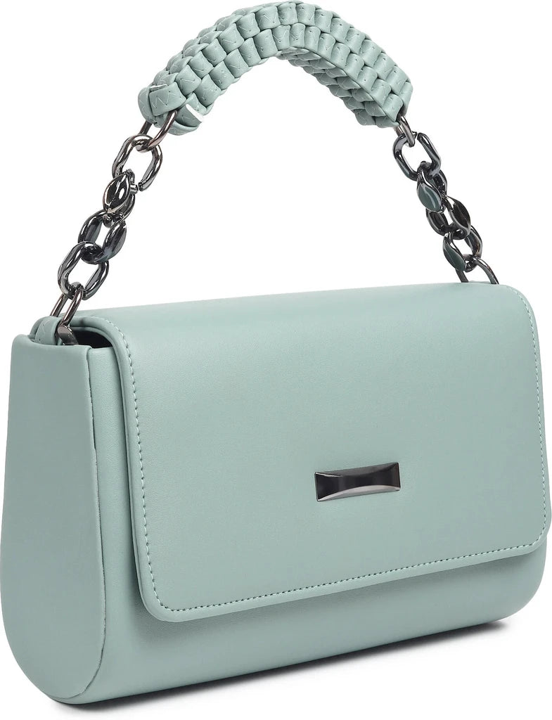 Premium sea green Handbag with Sling | Stylish Women Shoulder Bag (22x15x10 cm)
