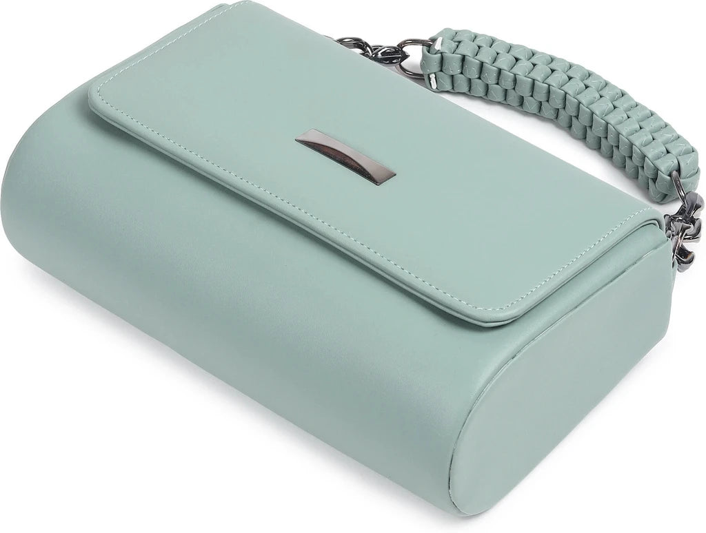Premium sea green Handbag with Sling | Stylish Women Shoulder Bag (22x15x10 cm)